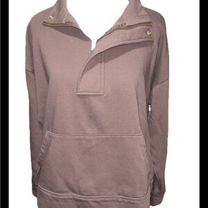 a new day Women's Dusty Rose Quarter-Zip Sweatshirt with gold trim
